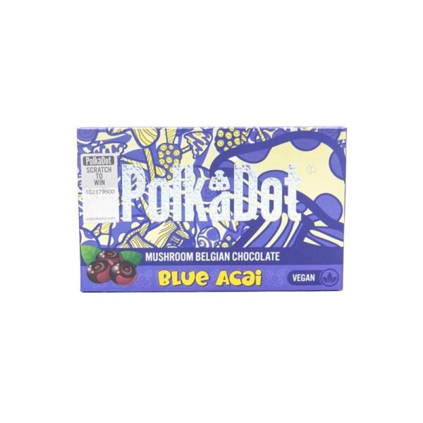 Polkadot Vegan Blue Acai Dark Chocolate Bar