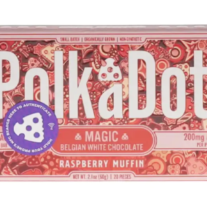 Raspberry Muffin PolkaDot Magic Mushroom Belgian White Chocolate