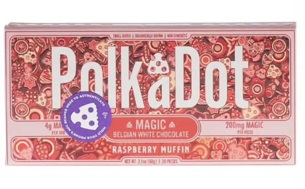 Raspberry Muffin PolkaDot Magic Mushroom Belgian White Chocolate